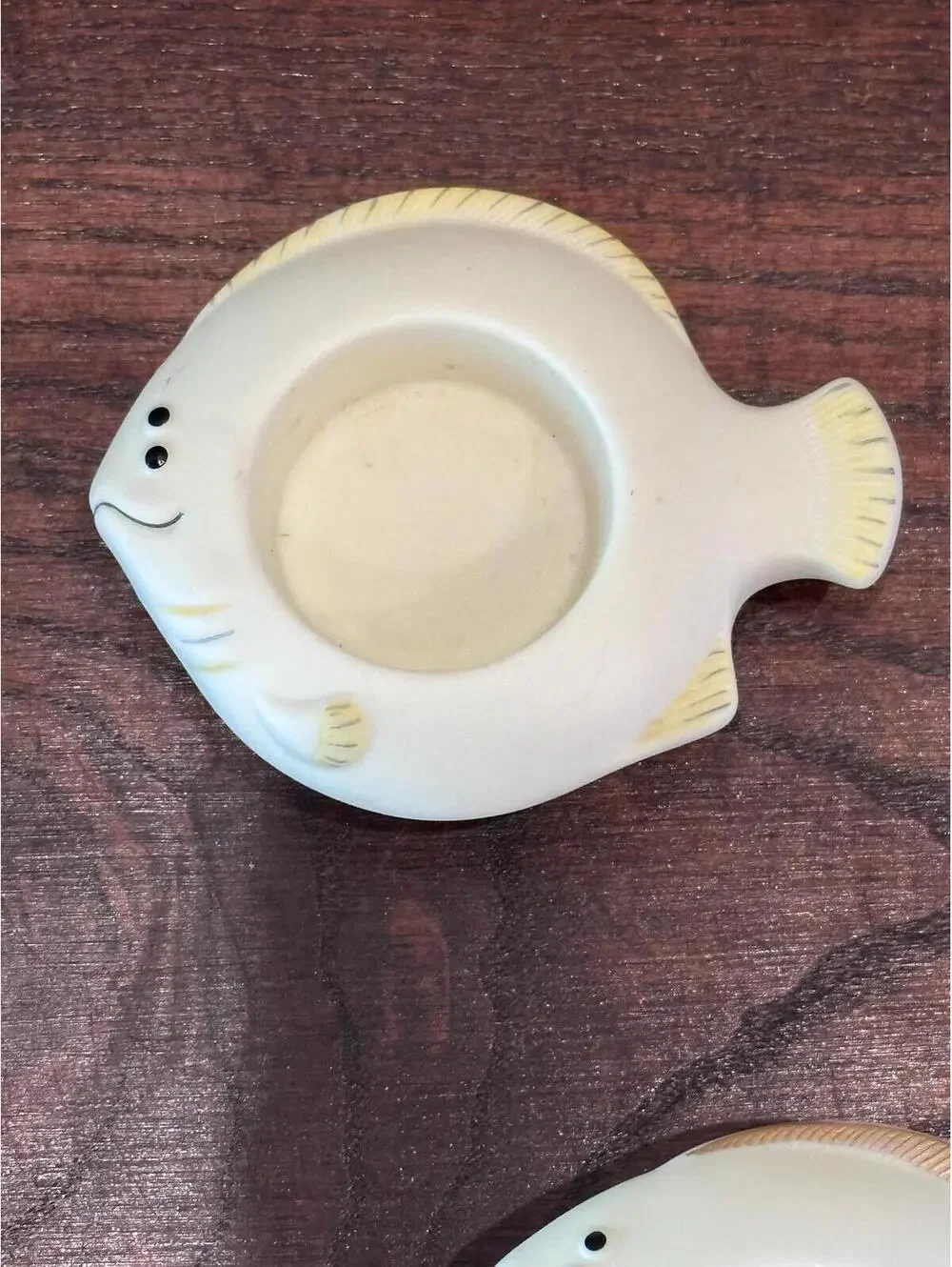 Vintage 1990's Partylite Ceramic/Porcelain Aqua Pals Set of 3 Fish Candleholders - Picture 3 of 7